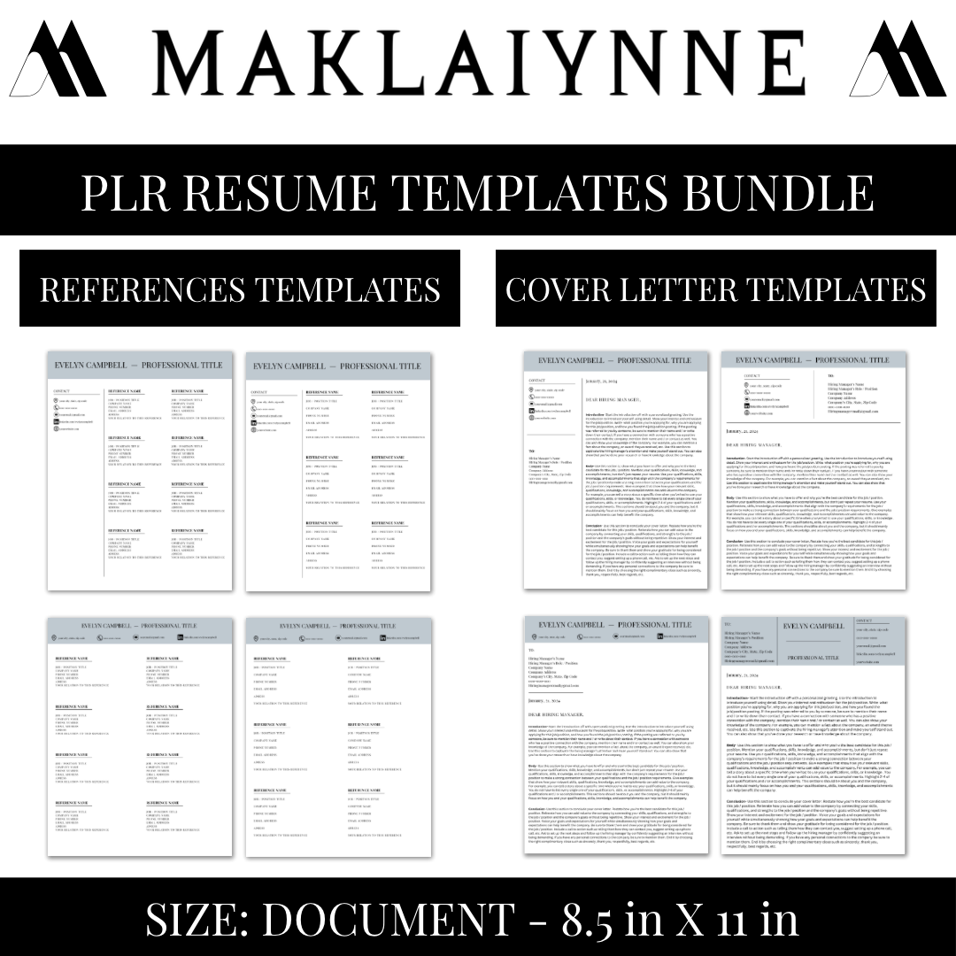 PLR Resume Template Bundle