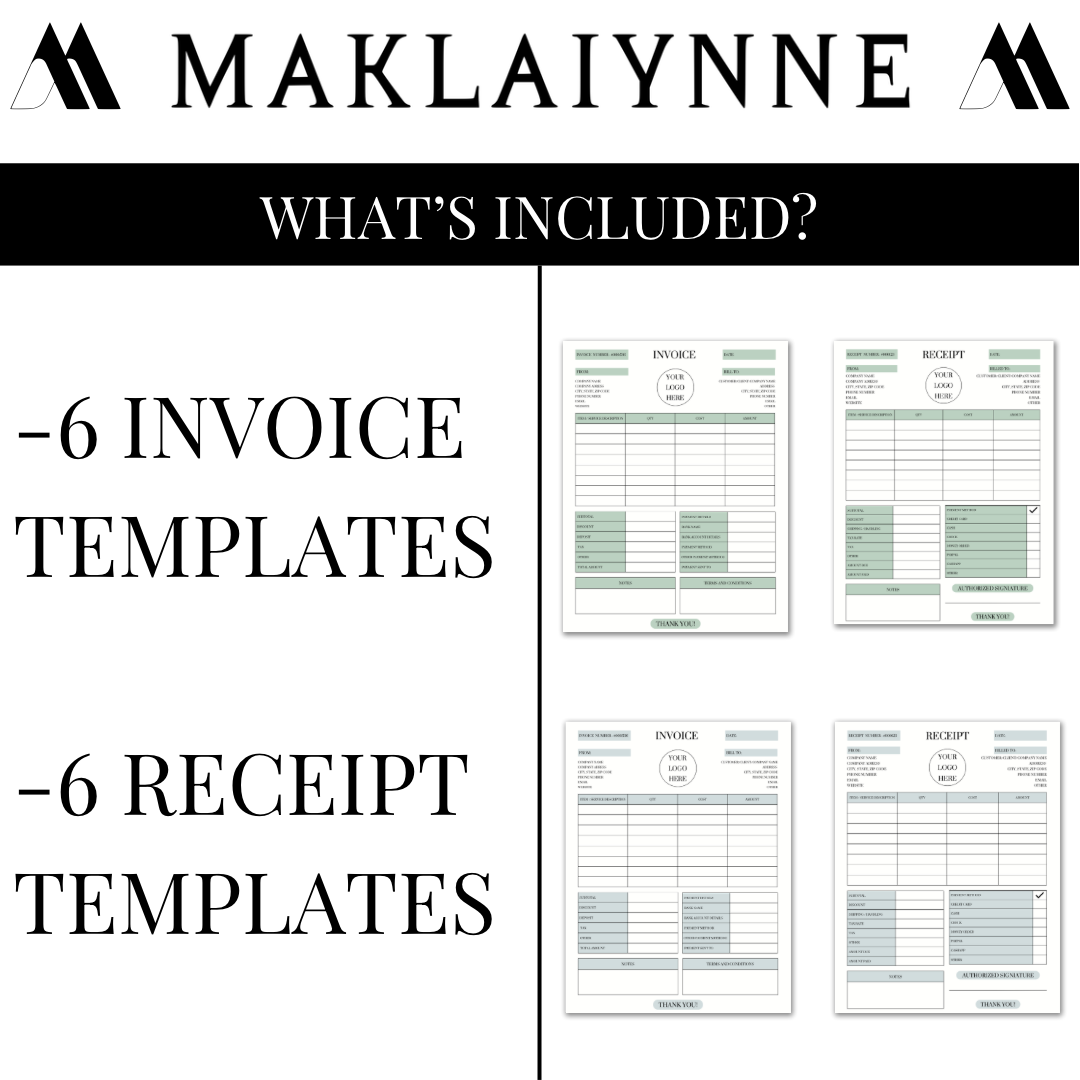 PLR Invoice And Receipt Template Bundle