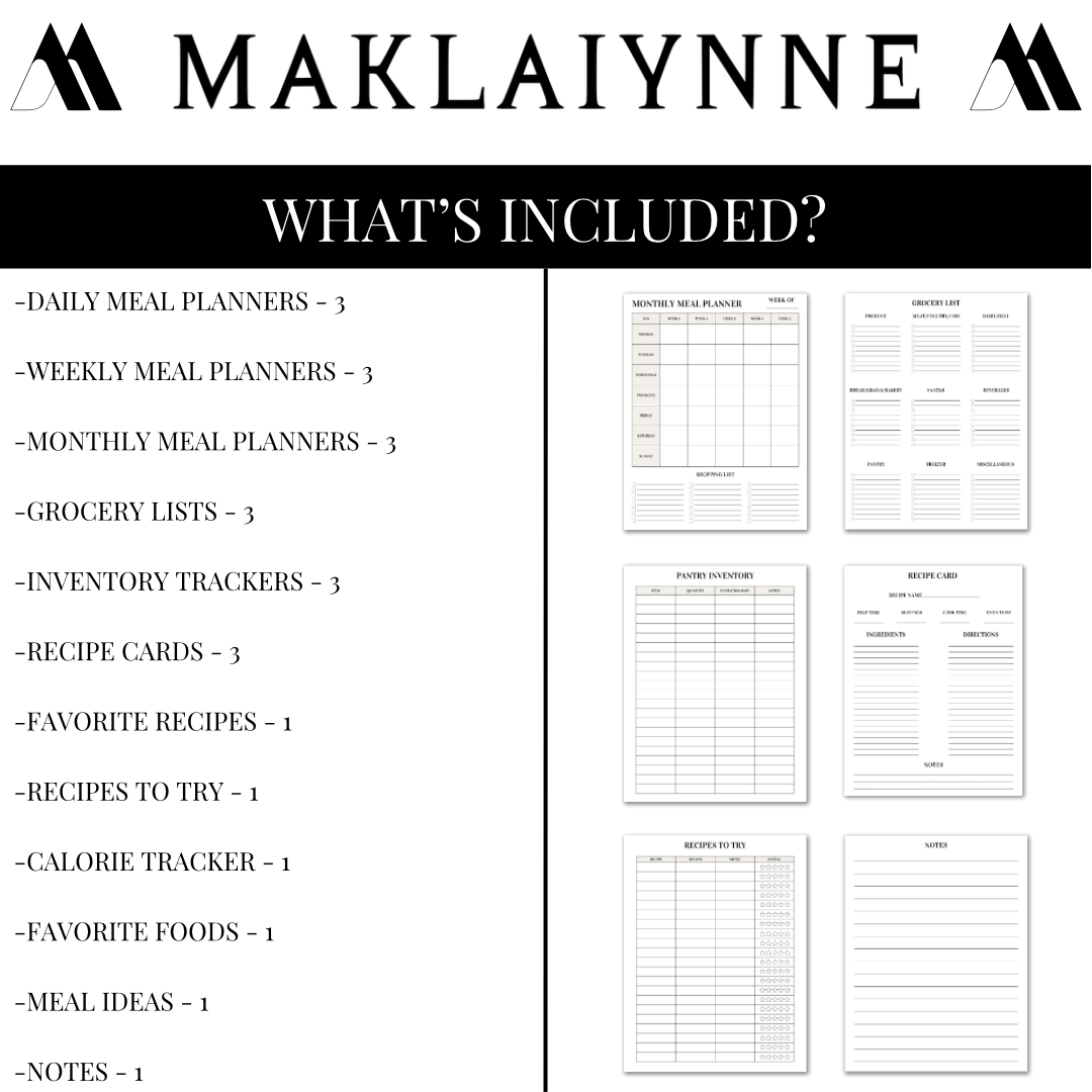 PLR Meal Planner Template