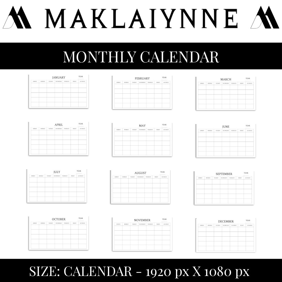 MONTHLY CALENDAR PRINTABLE