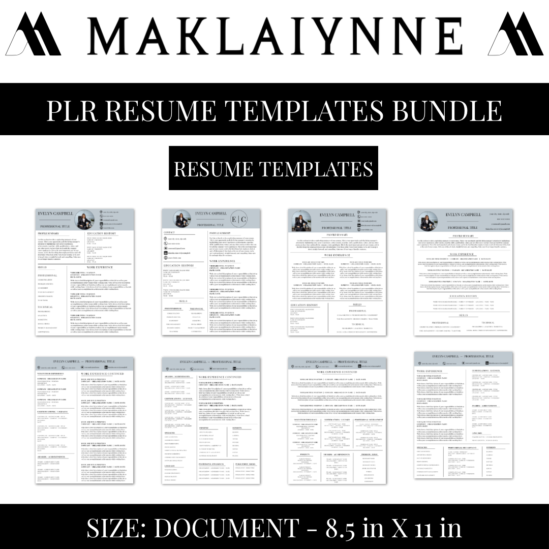 PLR Resume Template Bundle