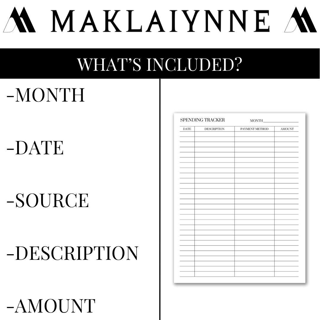 SPENDING TRACKER PRINTABLE