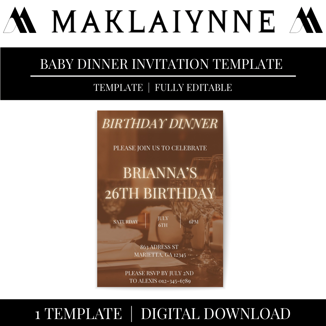 Birthday Dinner Invitation Template