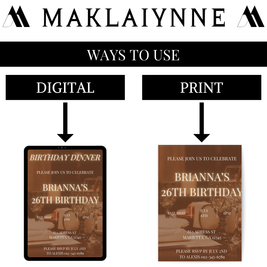 Birthday Dinner Invitation Template
