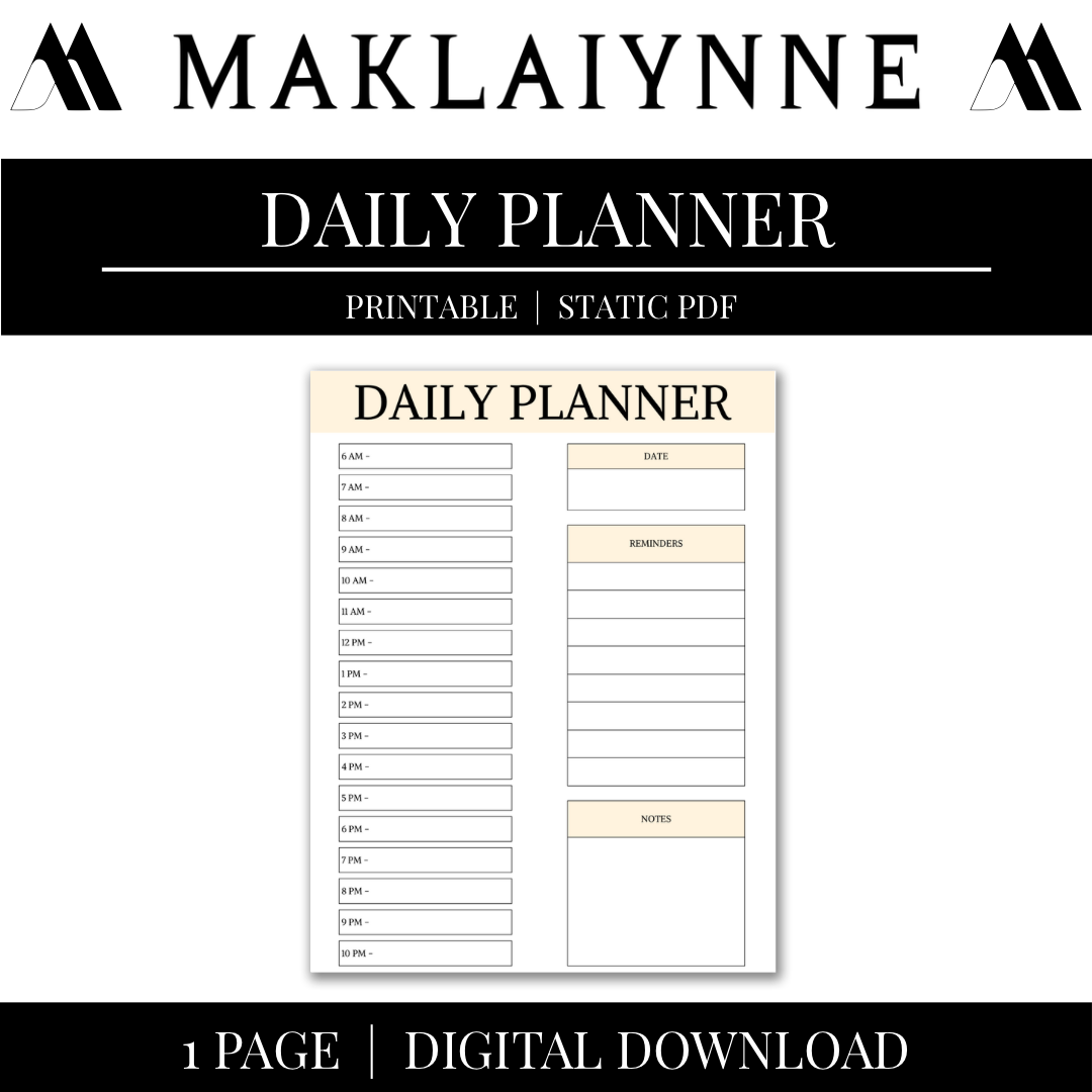 DAILY PLANNER PRINTABLE