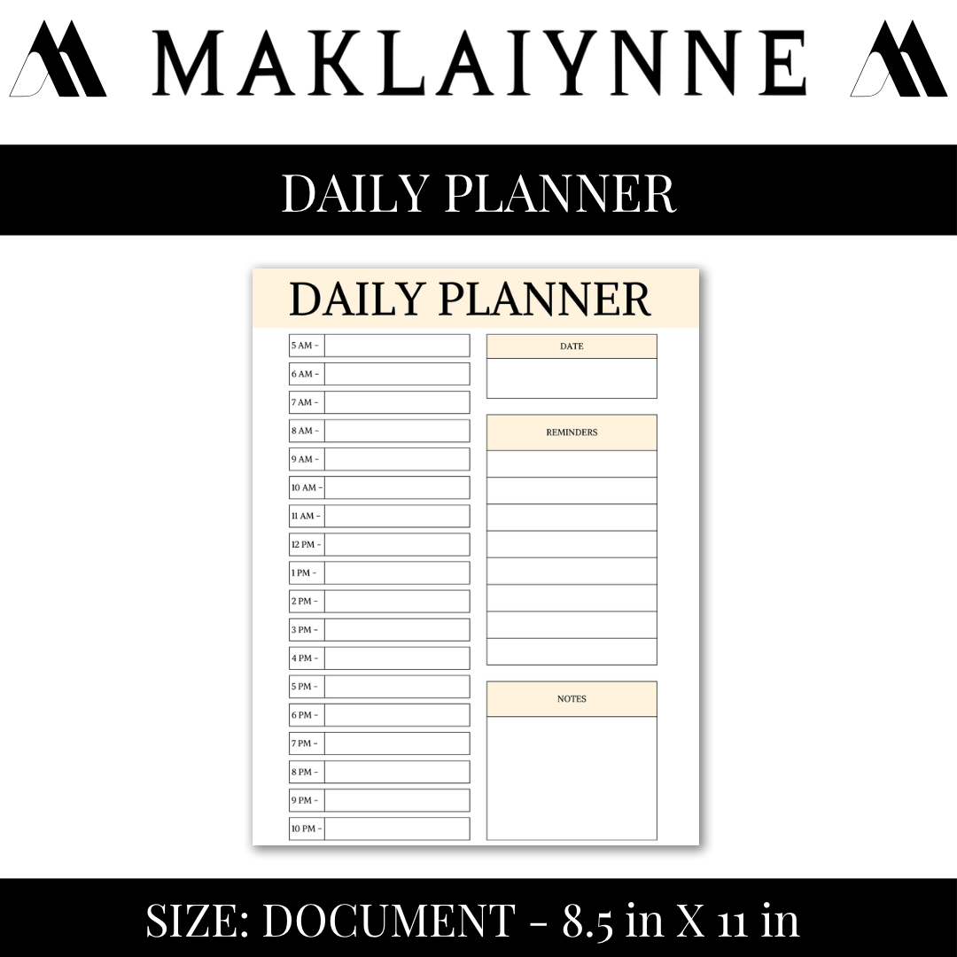 (Copy) DAILY PLANNER PRINTABLE