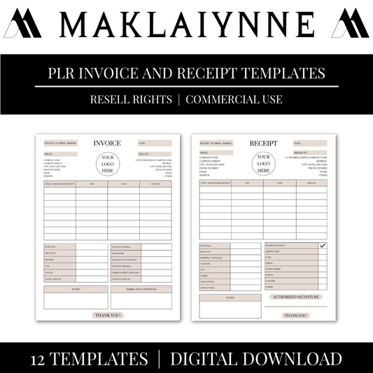 PLR Invoice And Receipt Template Bundle