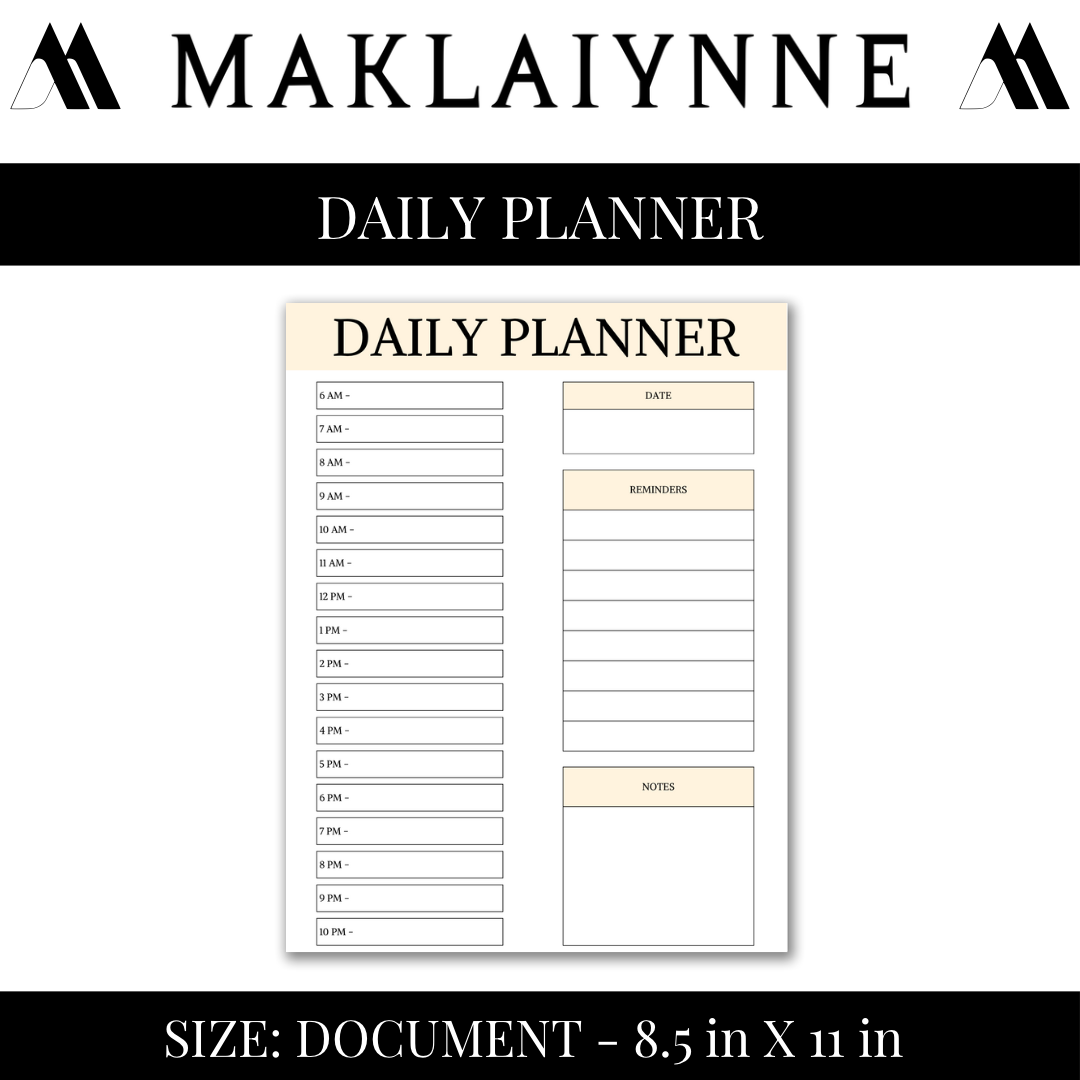 DAILY PLANNER PRINTABLE