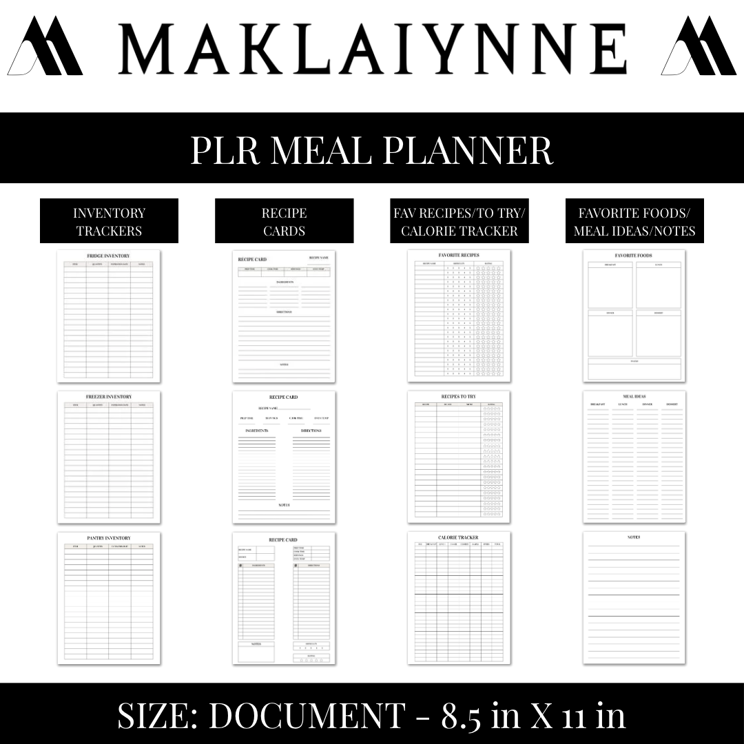 PLR Meal Planner Template