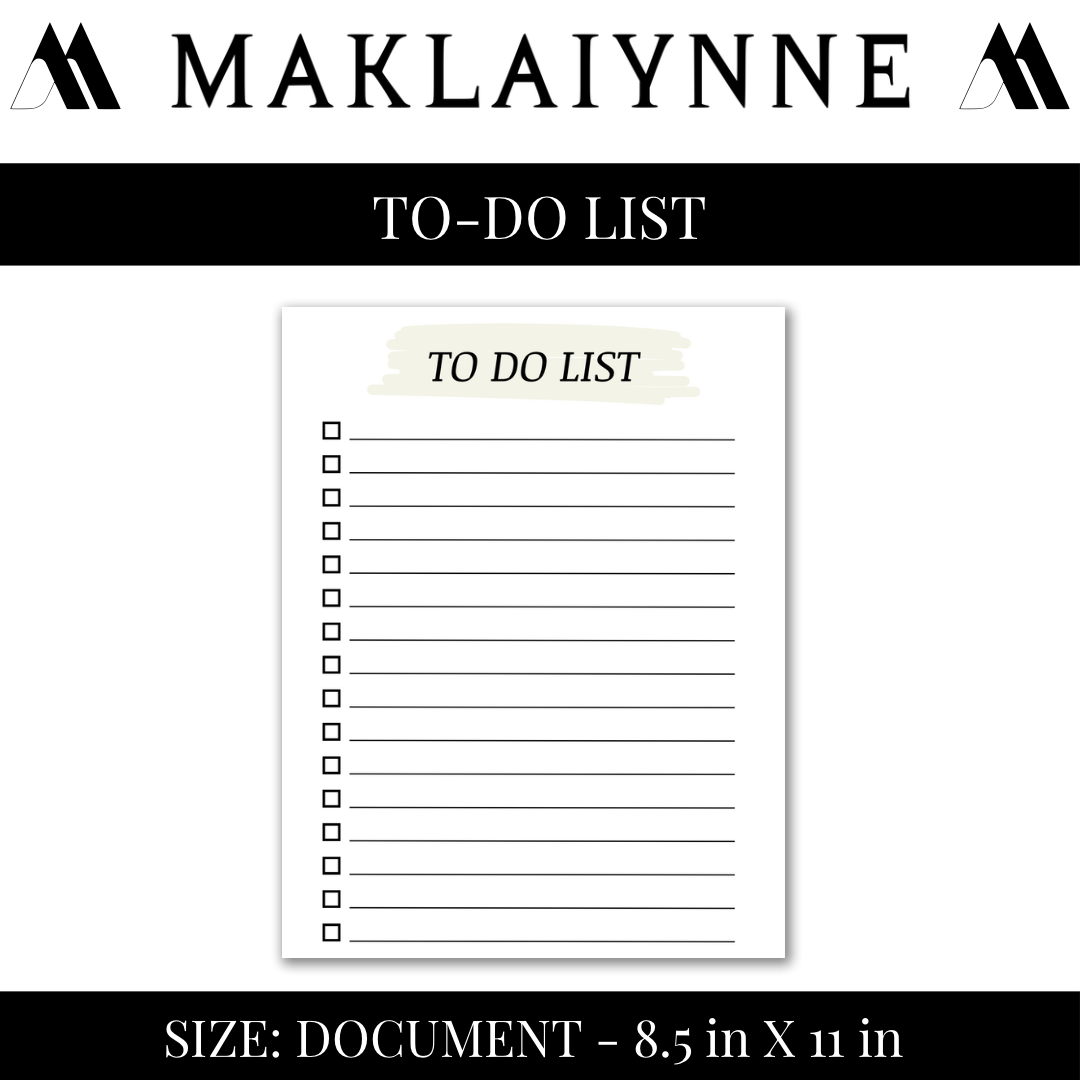 TO-DO LIST PRINTABLE