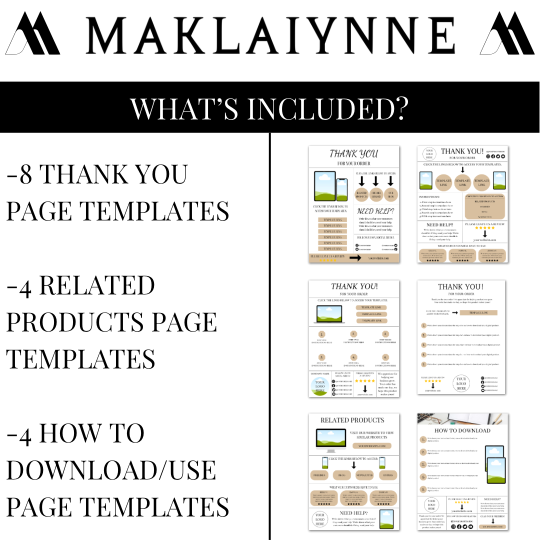 PLR Digital Download Instructions Templates Pack