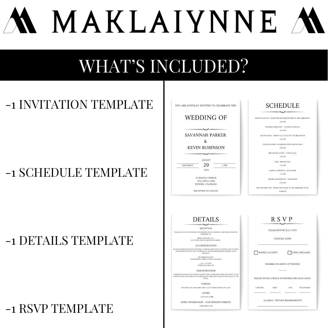 PLR Wedding Invitation Template Set