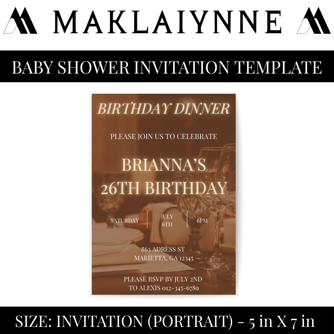 Birthday Dinner Invitation Template